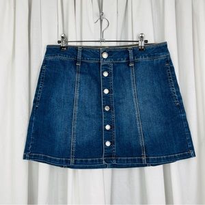 American Eagle Mini Jean Skirt Button-Up Stretch